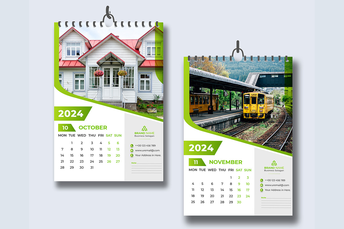 12-page wall calendar 2024, a Templates & Theme by pixelcreatx (Photo 6 of 7)