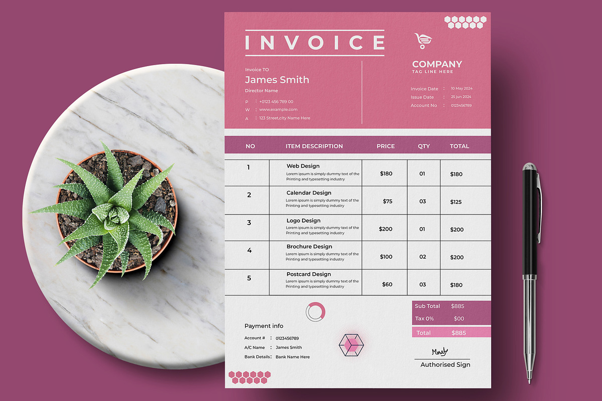 Business Invoice Design, a Flyer Template by MightyDesign (Photo 1 of 8)