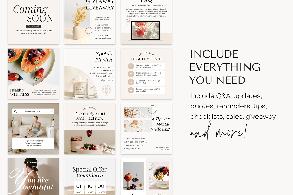 Health Wellness Instagram Templates, a Social Media Template by ShopRShop (Photo 7 of 10)