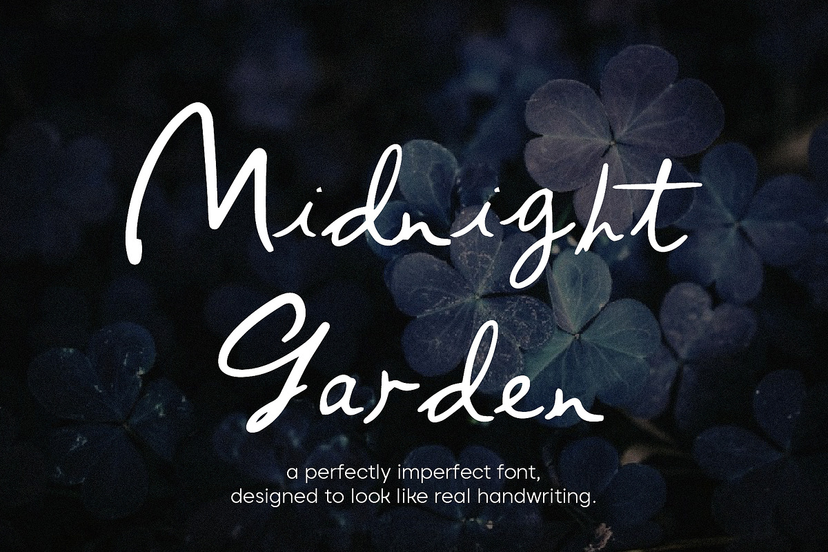 Midnight Garden Handwritten Font, a Font by mpllano14 (Photo 1 of 7)