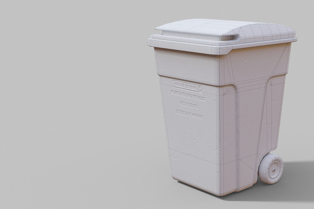 Green Parisian trash bin, an Object 3D Model by happy brush (Photo 8 of 9)