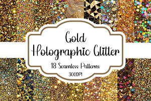 Gold Holographic Glitter Seamless, a Pattern Graphic by PrintablesByFranklyn