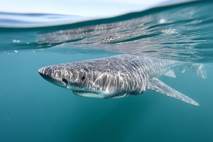 Underwater view of a great shark, an Animal Photo by MistyDay