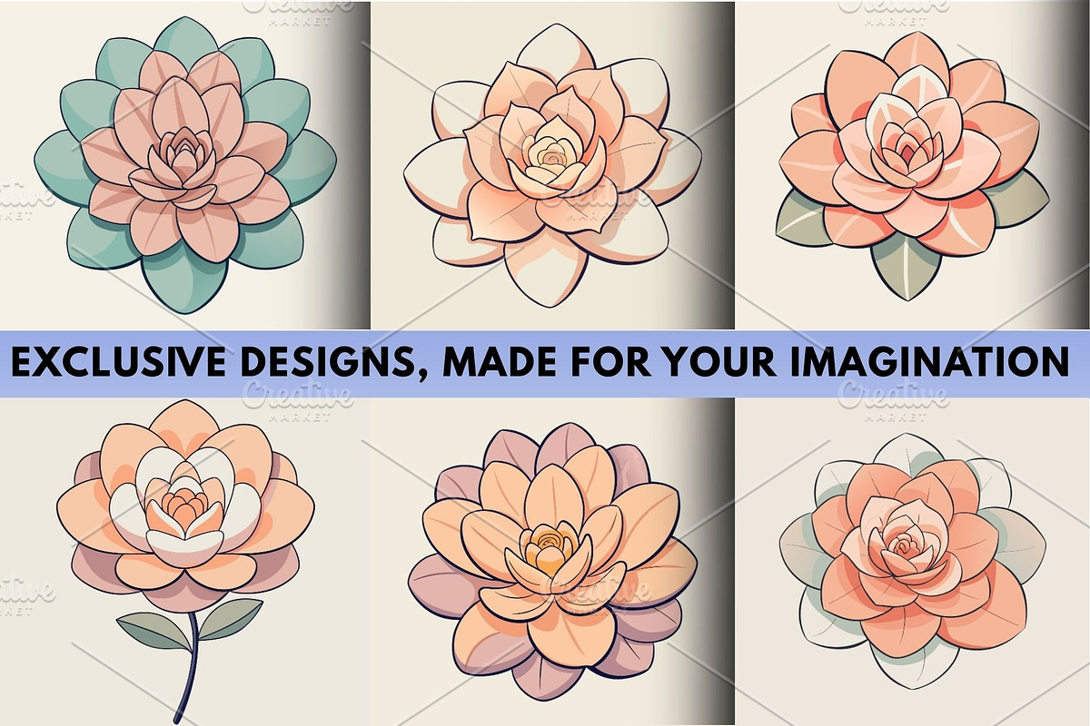 10 Elegant Pastel Bloom Minimal, a Decorative Illustration by Crox Studio | Digital (Photo 1 of 2)