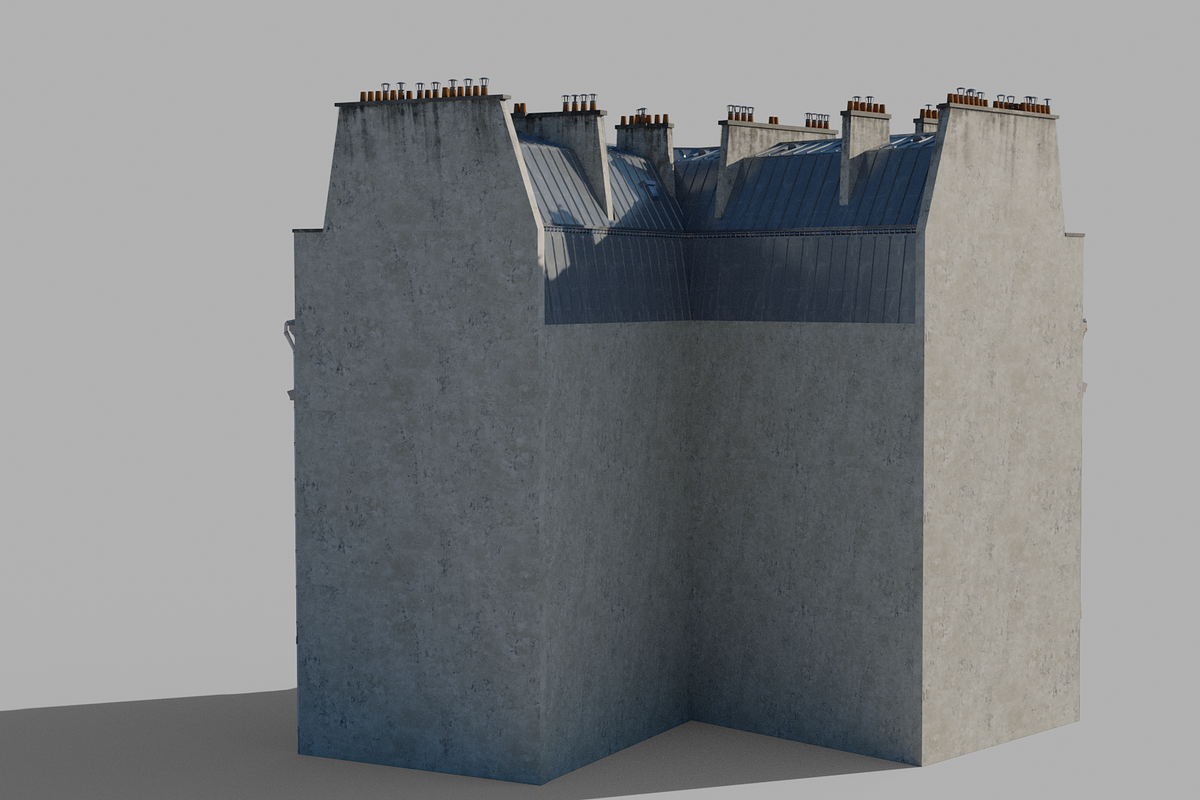 Parisian corner building, an Architecture 3D Model by happy brush (Photo 8 of 11)