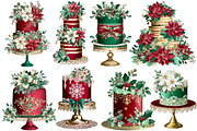 Christmas Cakes Clipart, an Illustration by Designworld (Thumbnail 2 of 4)