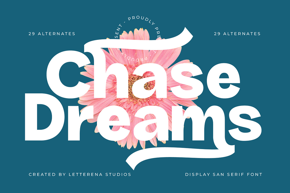 Chase Dreams Display Sans Serif Font, a Sans Serif Font by Letterena Studios (Photo 1 of 15)