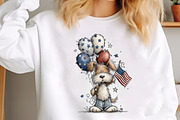 Whimsical Patriotic Dogs Clipart, an Animal Illustration by designcity5 (Thumbnail 3 of 5)