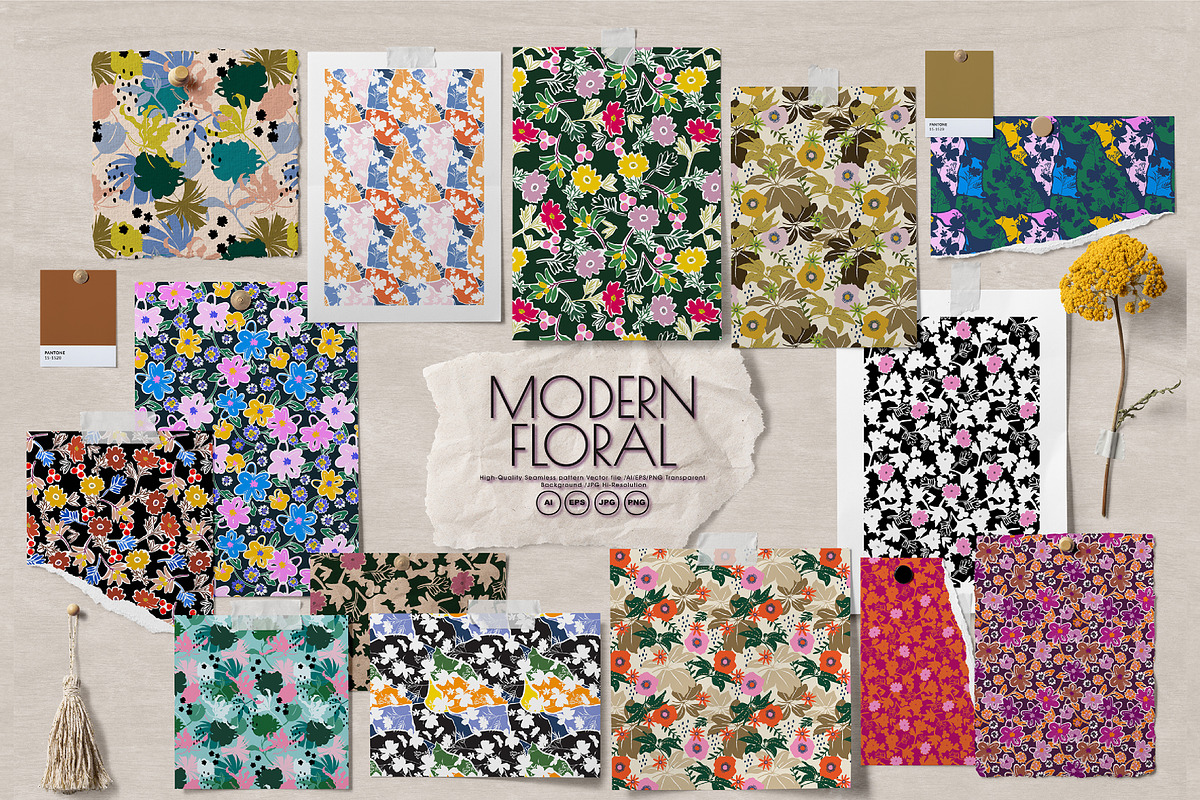 Modern floral Prints, a Pattern Graphic by MSNTY STUDIOX (Photo 3 of 20)