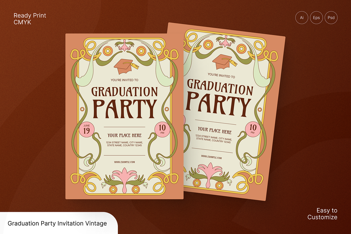 Graduation Party Invitation Flyer, a Flyer Template by Annora Studio (Photo 1 of 6)