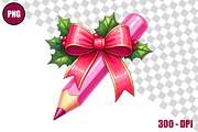 Pencil with Bow Clipart Bundle Files, a Decorative Illustration by taramija (Thumbnail 11 of 26)