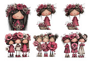 Floral Girl PNG Clipart Watercolor, a Seasonal Illustration by Nicolle's Colorful Art (Thumbnail 5 of 5)