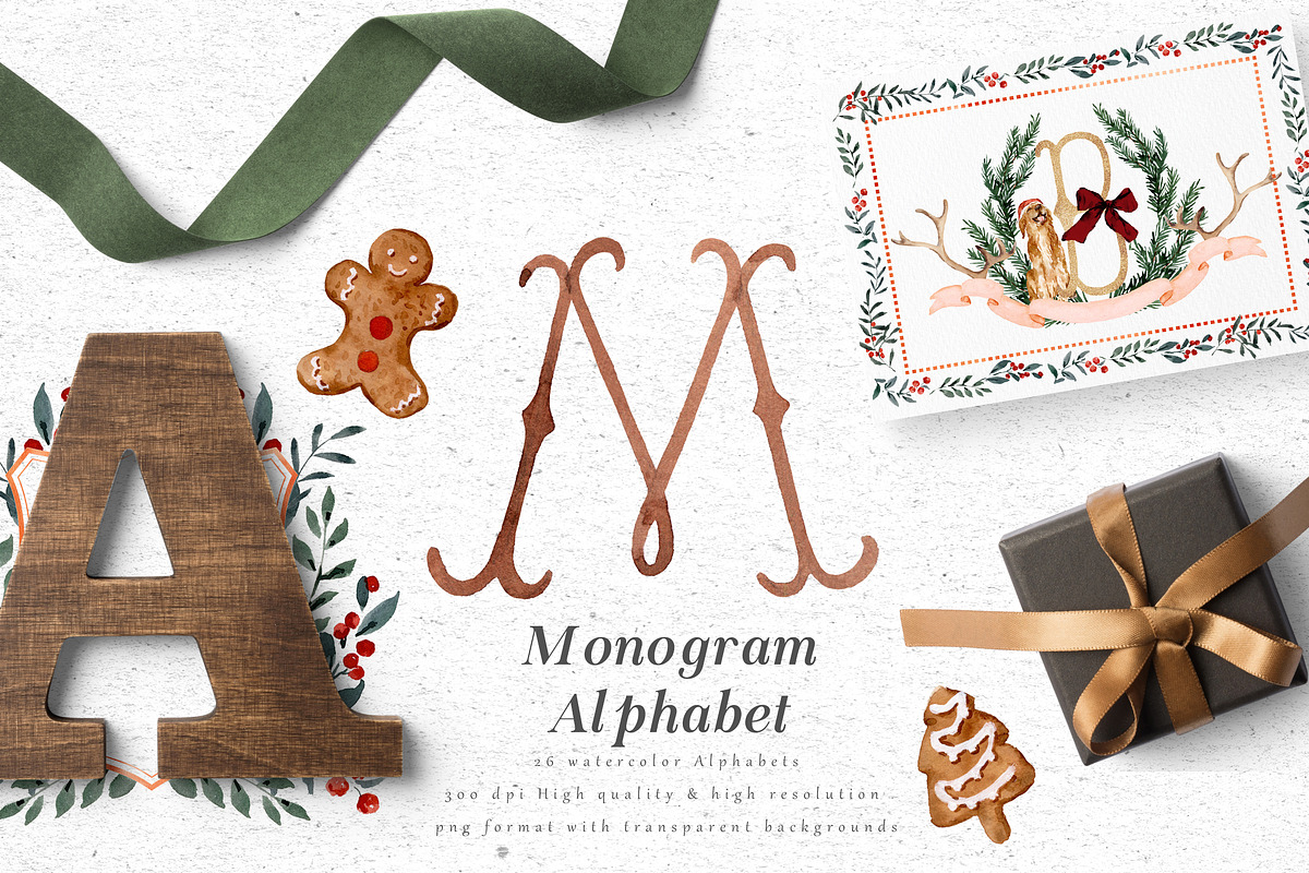 Christmas Watercolor Crest DIY, a Decorative Illustration by Graphic Box (Photo 5 of 10)