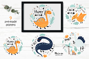 Cute Dinosaur Collection, a Wallpaper Graphic by Nafanya (Thumbnail 7 of 10)