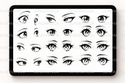 Anime & Manga Eyes Procreate Stamps, a Brush Add-On by sundrameda (Thumbnail 3 of 12)