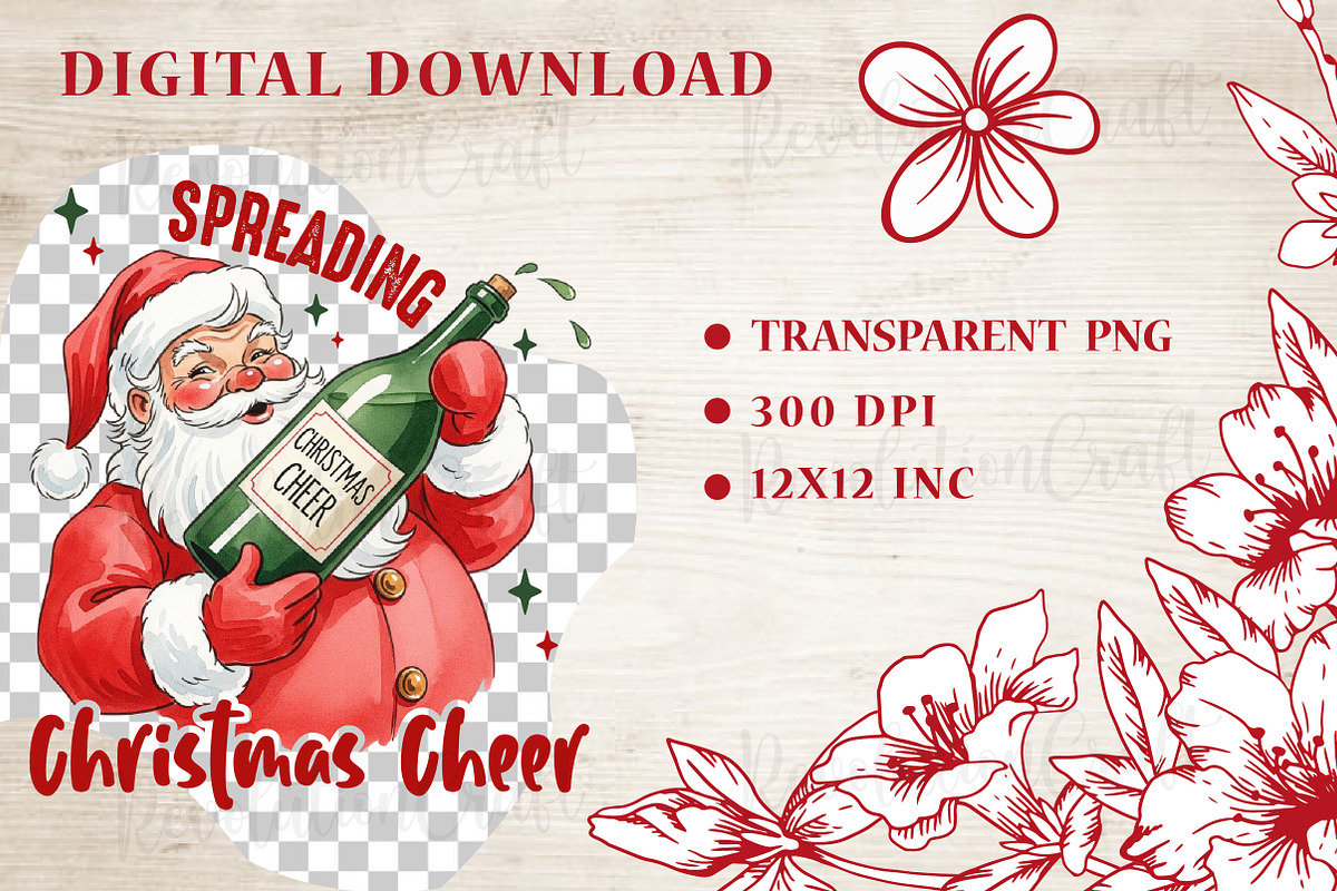 Funny Christmas Santa Claus Png, an Illustration by OK Design (Photo 4 of 4)