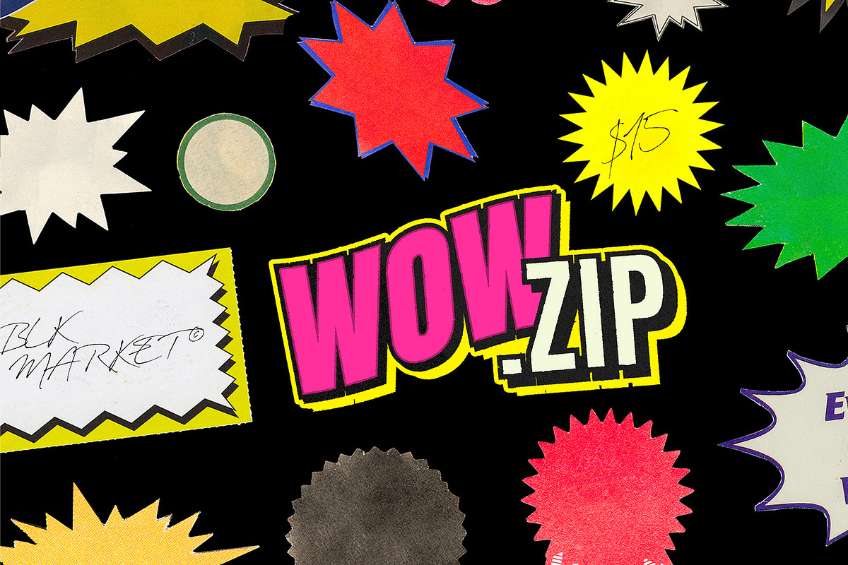 WOW.zip - 250+ Vintage Sticker PNGS, a Graphic by BLKMARKET© (Photo 1 of 4)