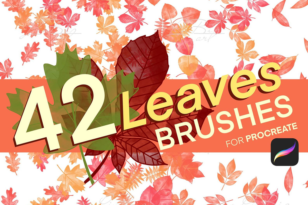 42 Procreate Leaves Brushes Set, a Brush Add-On by LiuBi Art (Photo 1 of 3)
