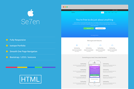 Se7en - Flat One Page Template