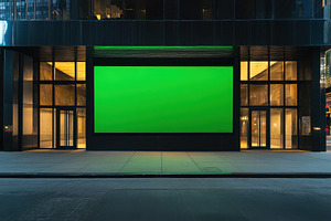 Large green screen billboard in urba, a Photo by Iftikhar Alam