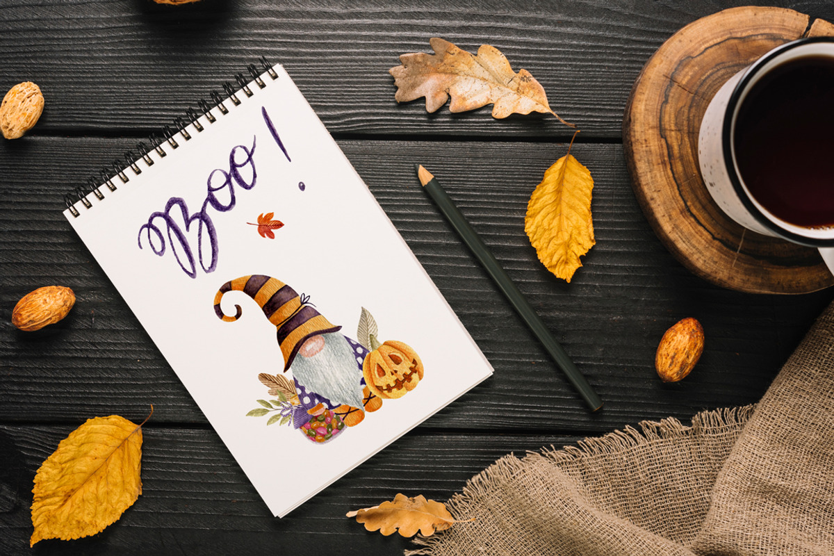 Halloween set. Watercolor gnomes, an Object Graphic by JuliaBadeeva (Photo 2 of 7)