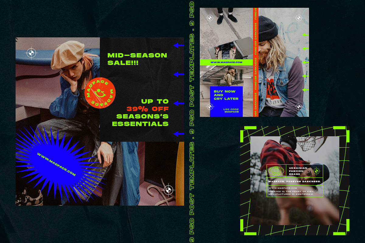 Madface - Instagram Posts&Stories, a Social Media Template by Andrew Skoch Design (Photo 3 of 8)