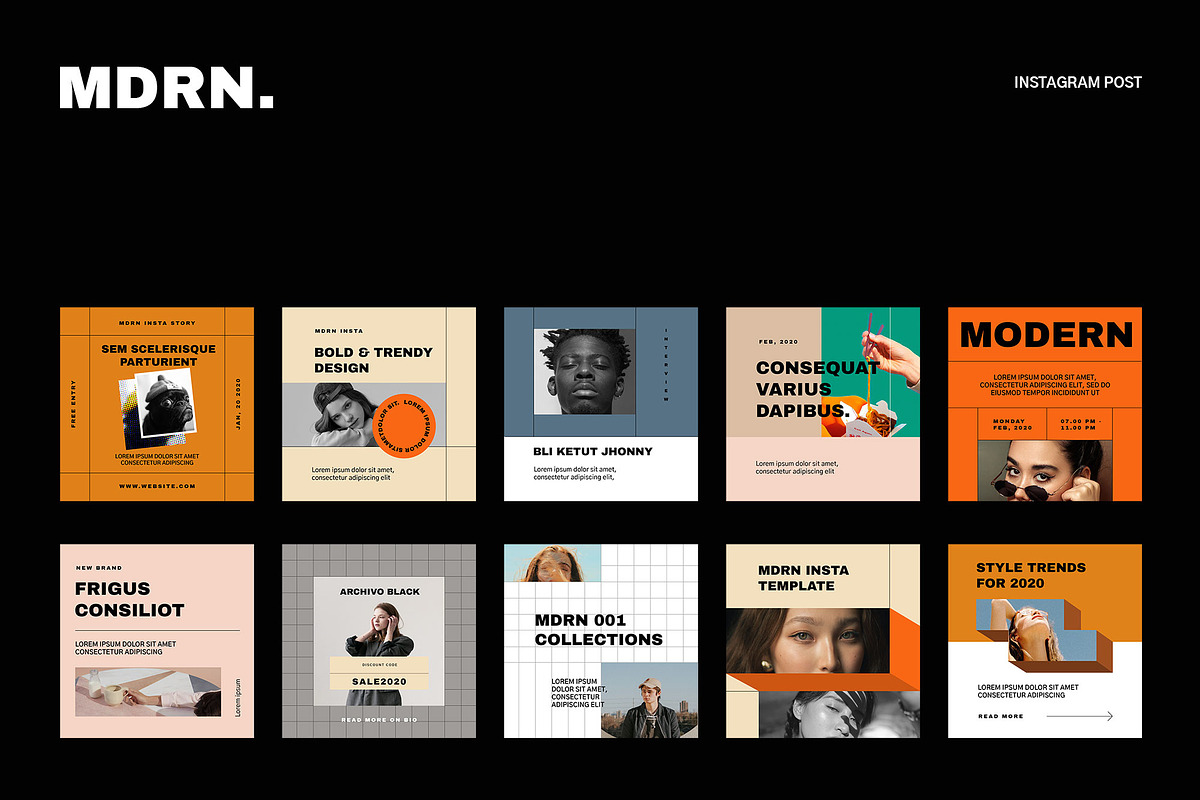 MDRN Instagram Template, a Social Media Template by Visula Co (Photo 3 of 7)