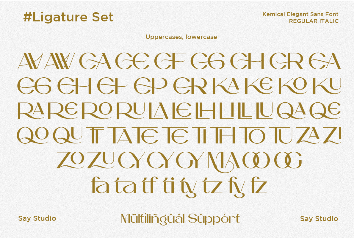 Kemical - Luxury Ligature Sans Font, a Sans Serif Font by Say Studio (Photo 11 of 11)