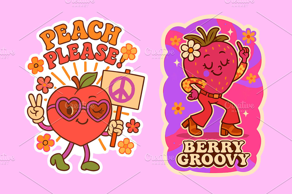 Retro Fruit Squad - Groovy Summer, an Object Graphic by LaVika (Photo 11 of 11)