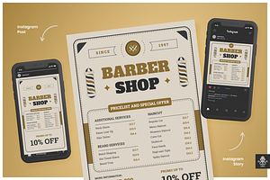 Barbershop Pricelist Flyer, a Flyer Template by SquidPixey