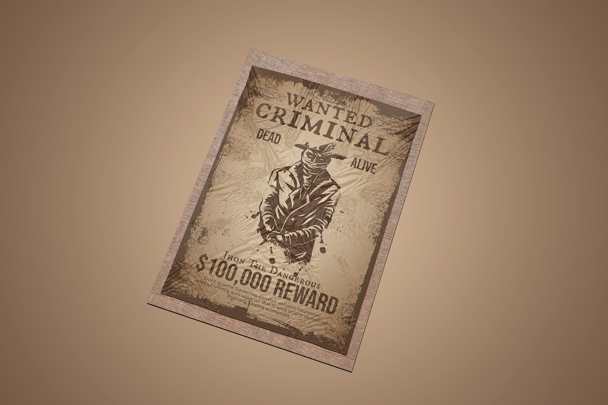 Wanted Criminal Flyer Template, a Stationery Template by Creatiya Type (Photo 2 of 3)