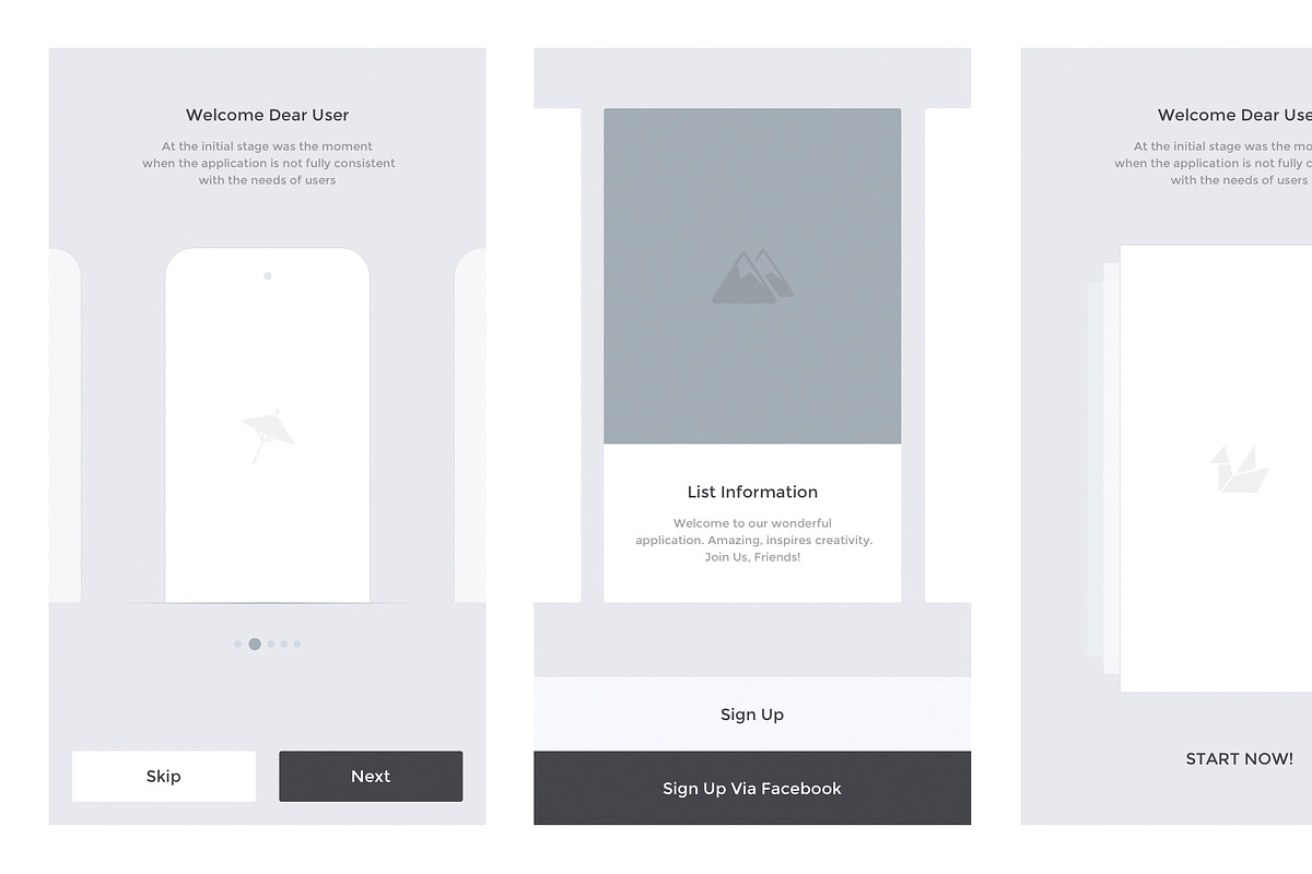 Codama iOS Wireframe UI Kit, a Wireframe Template by Yaroslav Zaitsev (Photo 3 of 6)
