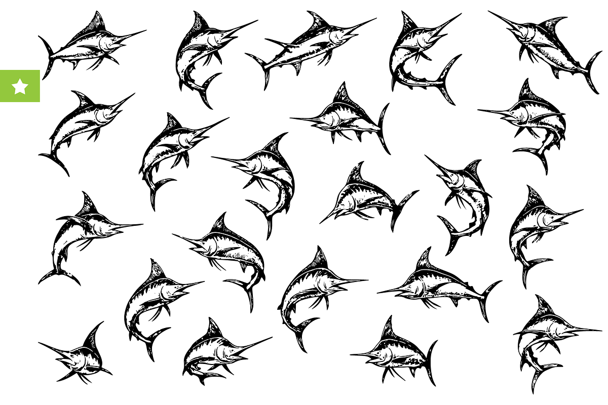 Marlin Fish Vintage Collection, an Object Graphic by RT Studio (Photo 1 of 4)