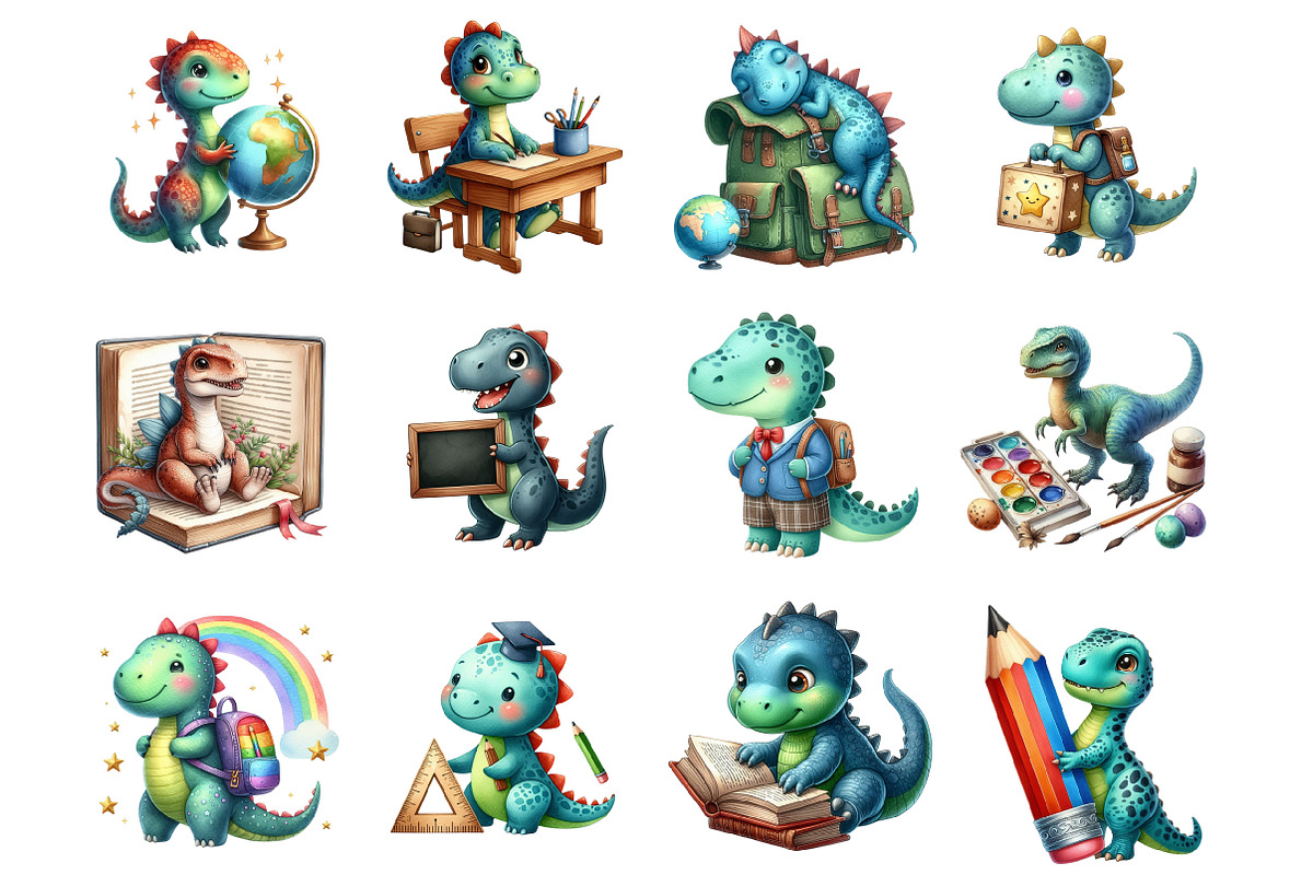School Dinosaur, an Illustration by Design Market (Photo 4 of 4)