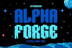 Alpha Forge Pixel Font, a Font by PutraCetol Studio