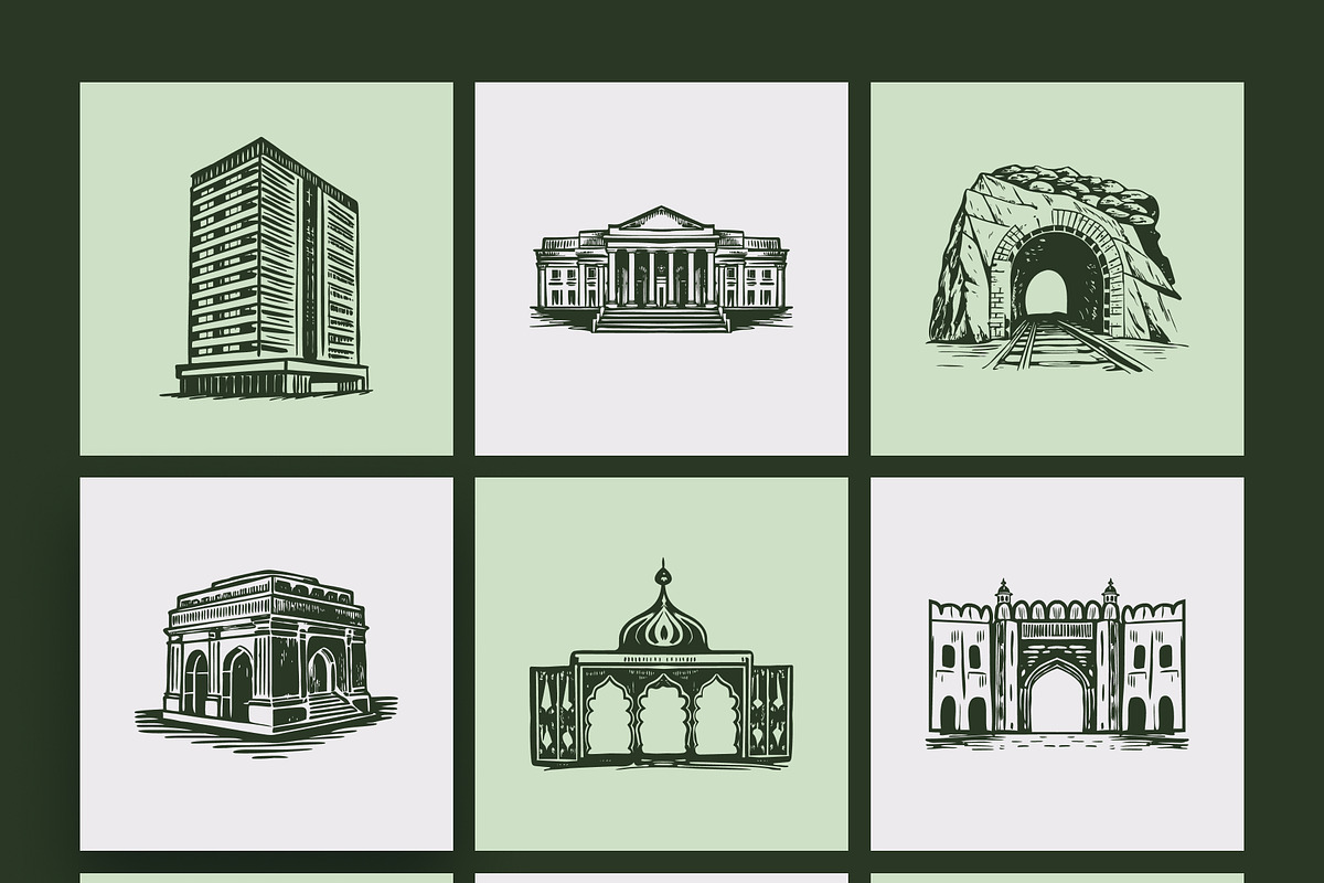 Pakistan Landmark Illustration Art, a Decorative Illustration by Prosymbols (Photo 10 of 10)