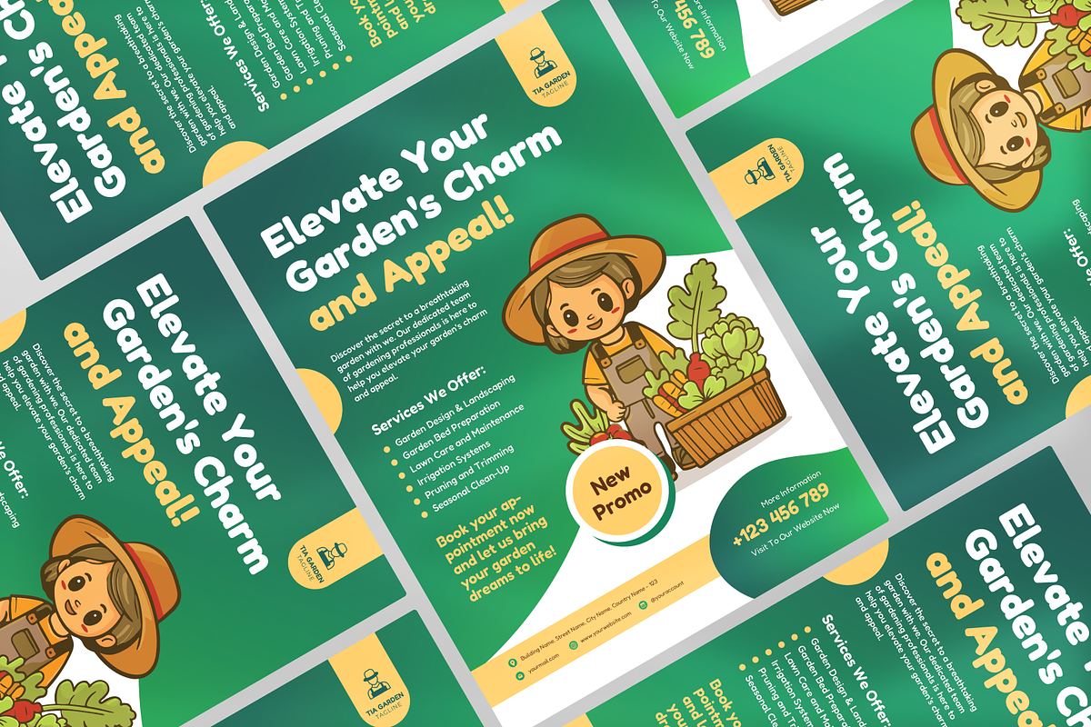 Illustration Gardening Service Flyer, a Flyer Template by Annora Studio (Photo 3 of 5)