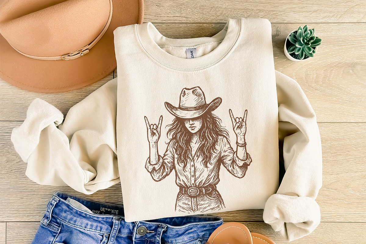 Cowgirl Rock On PNG, Western Woman, an Illustration by SharpMarketplace (Photo 8 of 9)