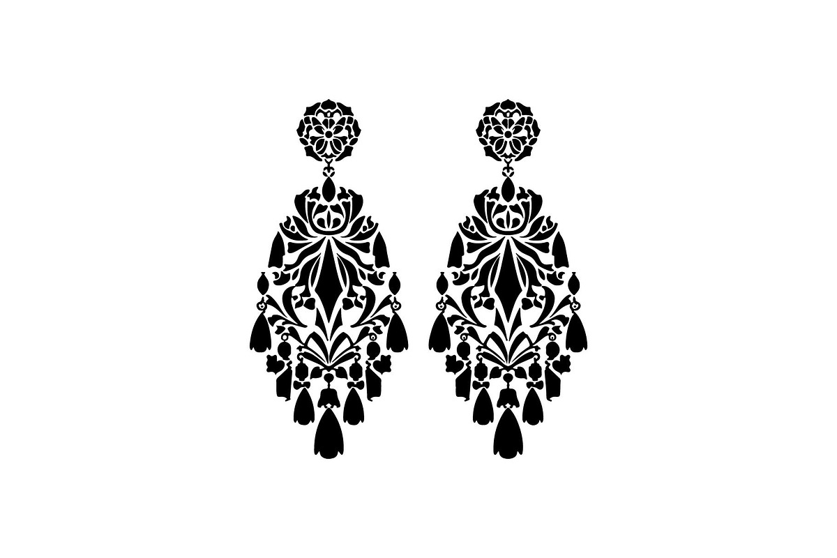 Vintage Filigree Earring SVG Bundle, an Object Graphic by jahid234 (Photo 2 of 13)
