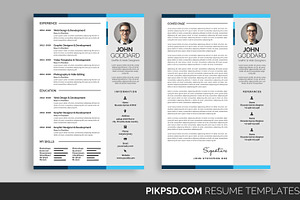 Clean Modern Resume Set, a Resume Template by graphicforest