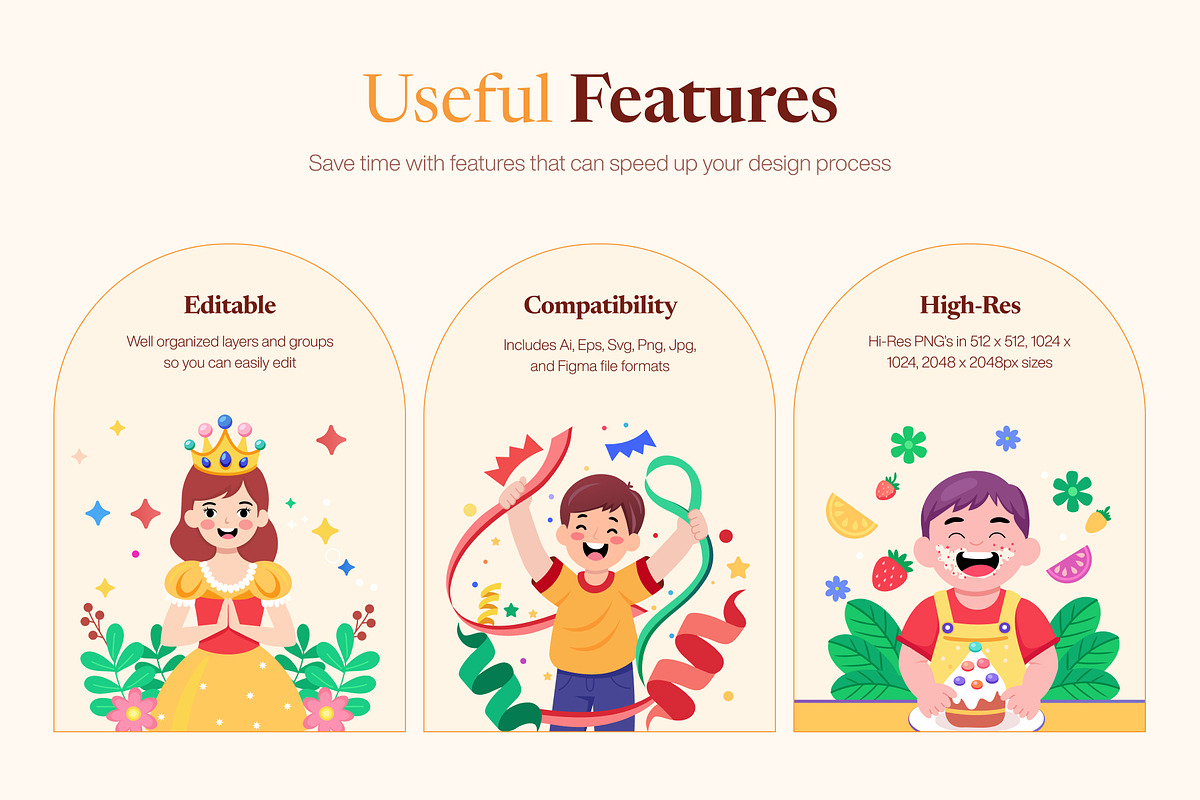 Birthday Illustration Art Set, a Decorative Illustration by Brickclay (Photo 2 of 8)