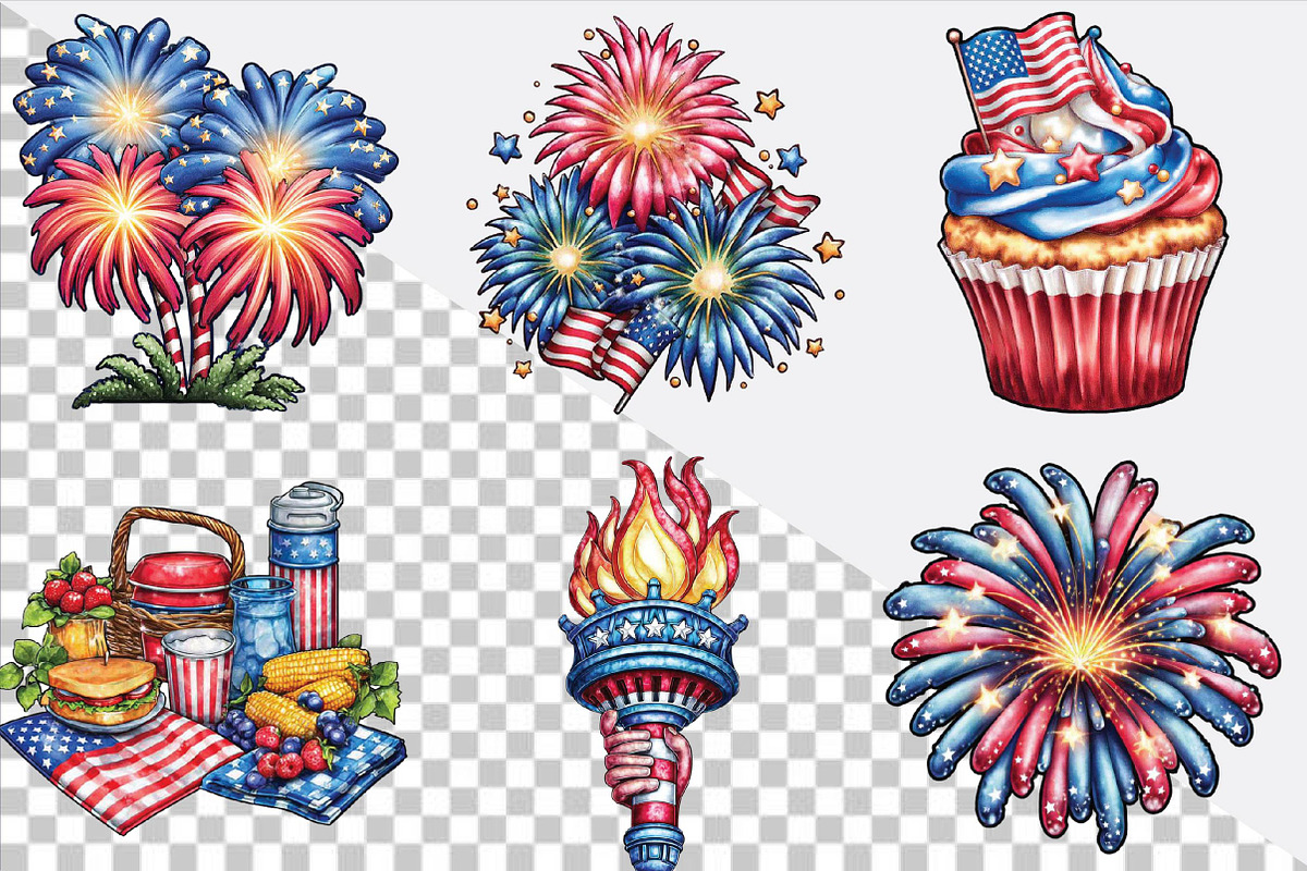 4th of July Holiday Clipart Bundle., an Illustration by SVGArt (Photo 2 of 9)