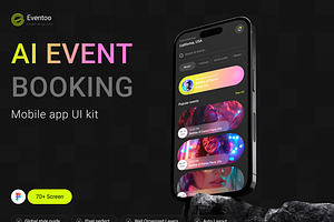 Eventoo: The AIEvent Booking App UI, an UI Kit Template by Fluttertop
