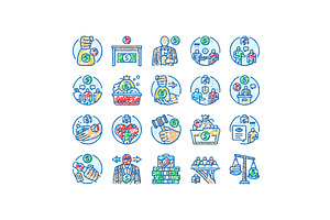 corruption money business cash icons, an Object Illustration by pikepicture