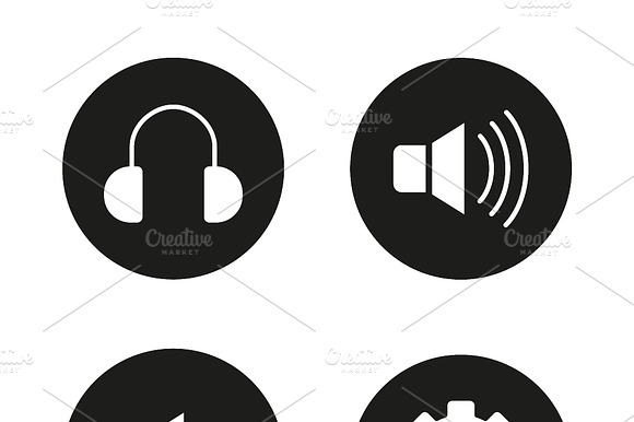 Music Player Icons. Vector