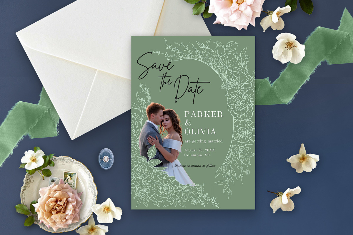 Rose Save the Date Template, an Invitation Template by Shwet Art (Photo 5 of 7)