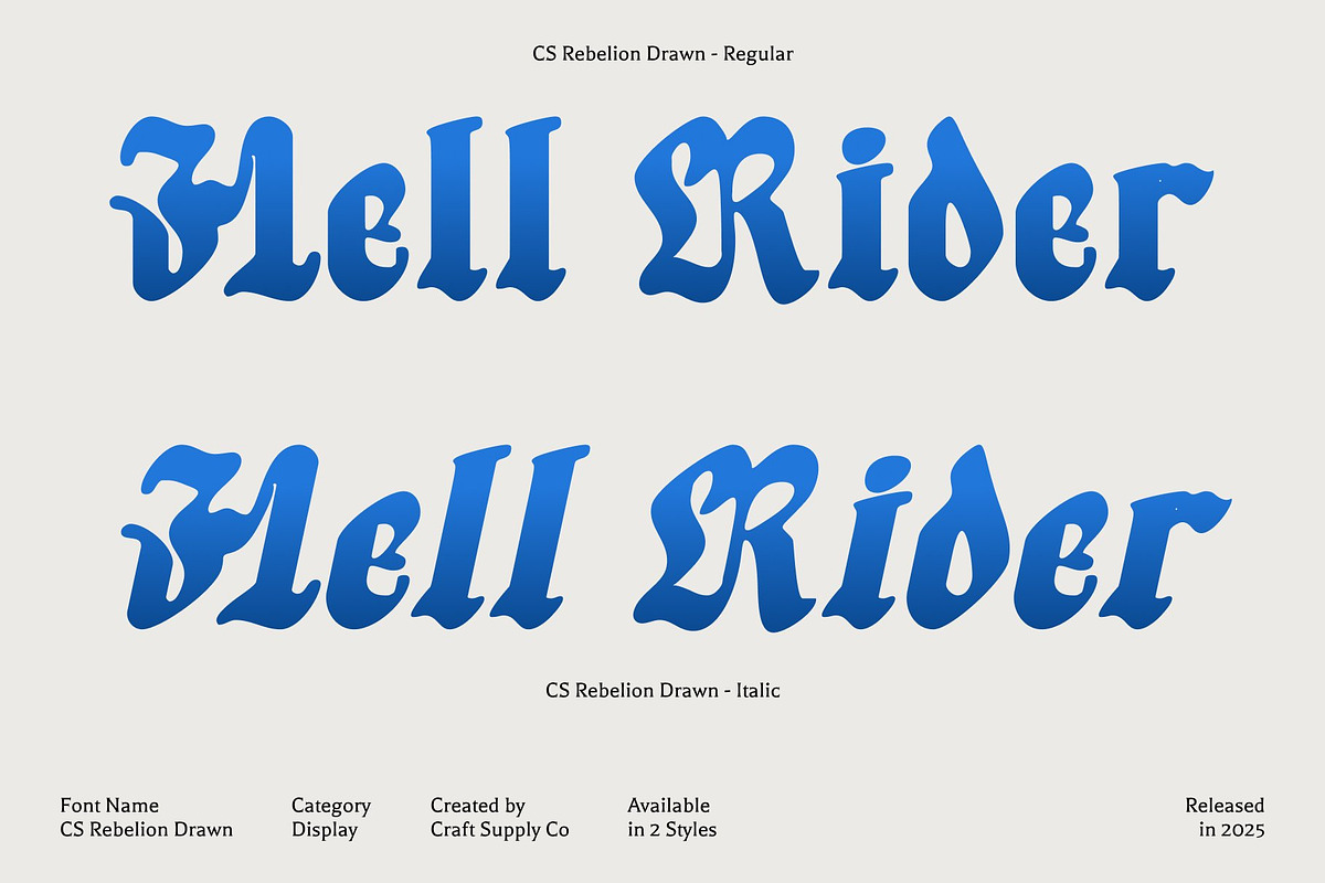 CS Rebelion Drawn, a Blackletter Font by Craft Supply Co. (Photo 4 of 8)
