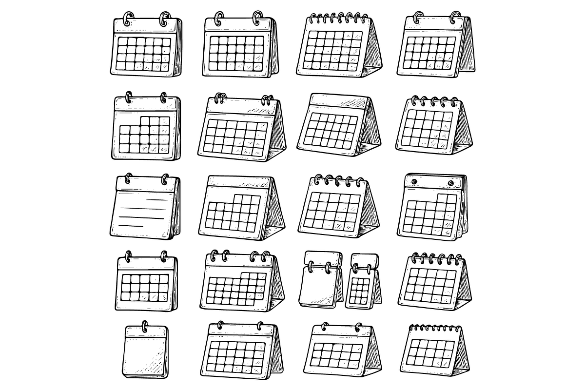 Desk Calendar Types, an Object Graphic by RT Studio
