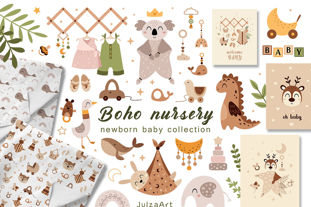 Kids Bundle Cliparts & Patterns, an Illustration by JulzaArt (Photo 15 of 16)