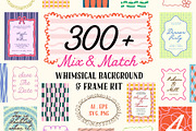 300+ Whimsical Background and Frames, an Object Graphic by Jiwstudio (Thumbnail 1 of 20)
